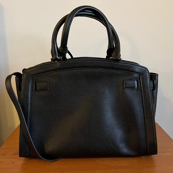 Michael Kors Black Soft Grained Leather Satchel Handbag - Picture 2 of 3